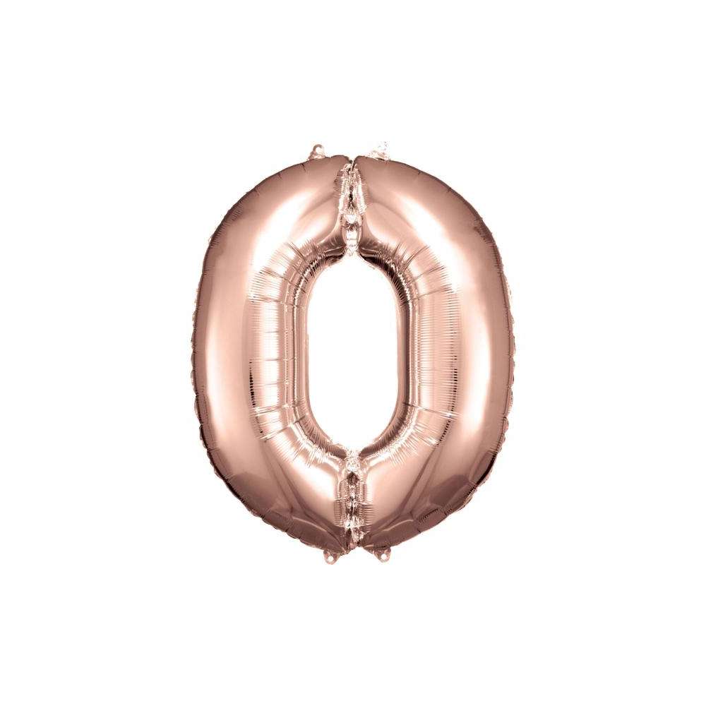 Produktabbildung amscan Folienballon Roségold, große Nummer 0