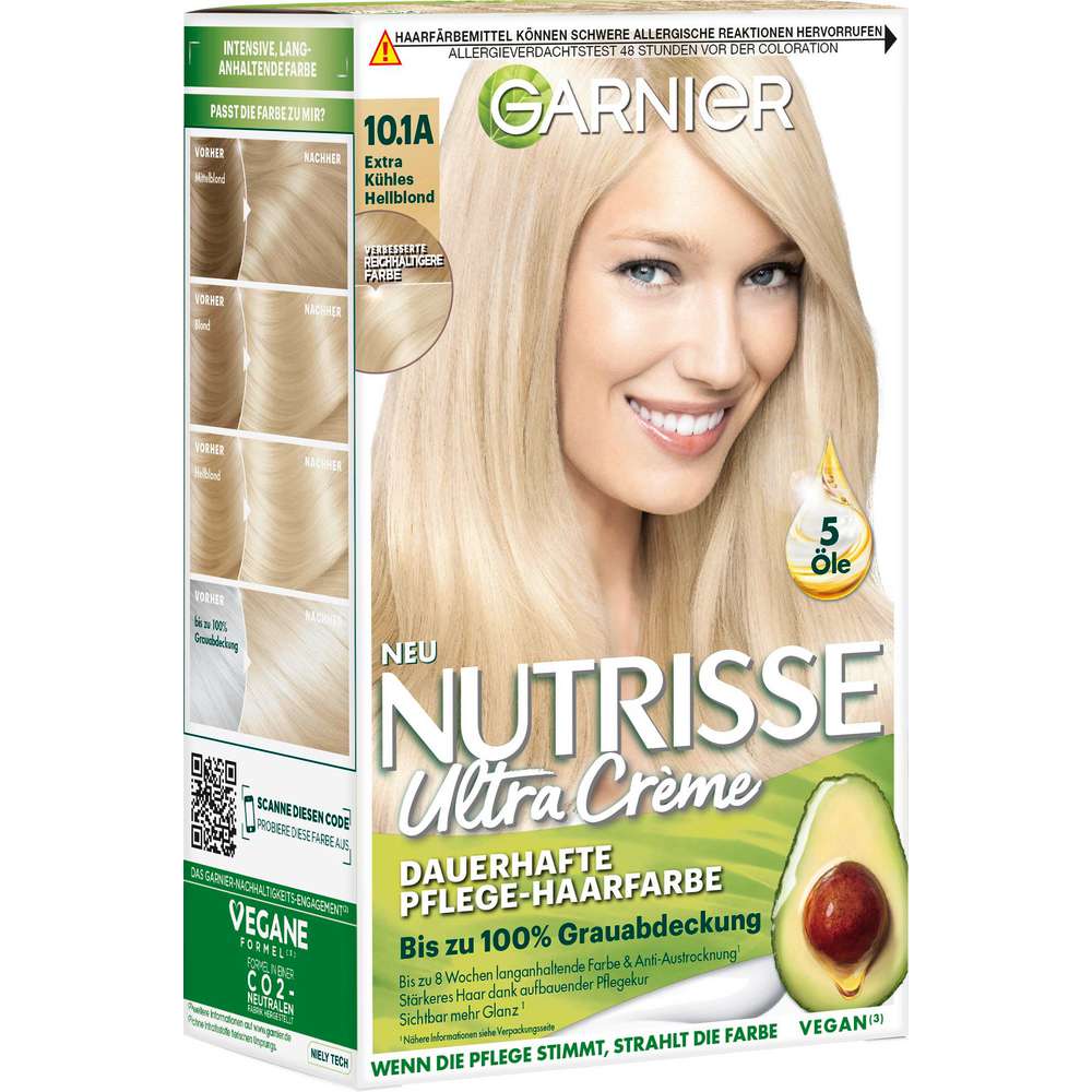 Produktabbildung Garnier Haarfarbe-Creme Nutrisse, 10.1A extra kühles Hellblond