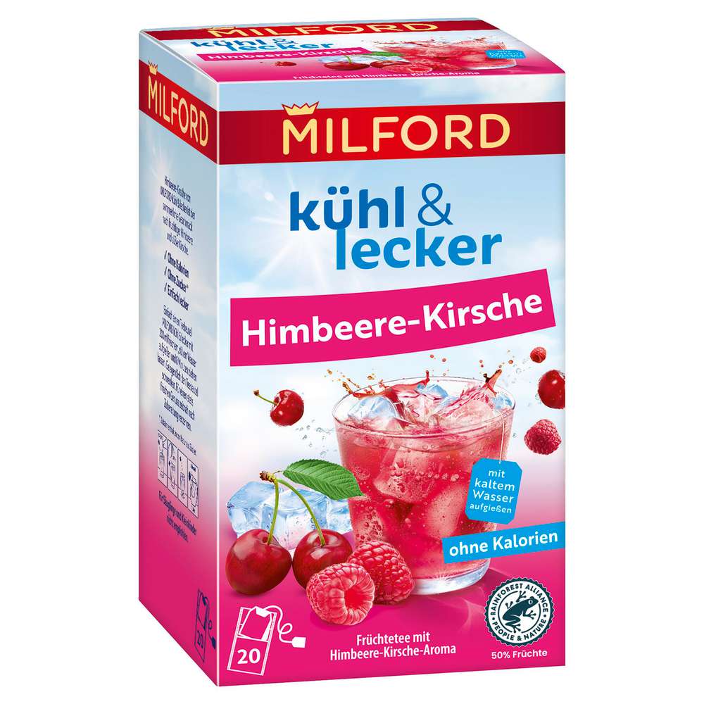 Produktabbildung Milford Früchte-Tee kühl & lecker, Himbeere-Kirsche