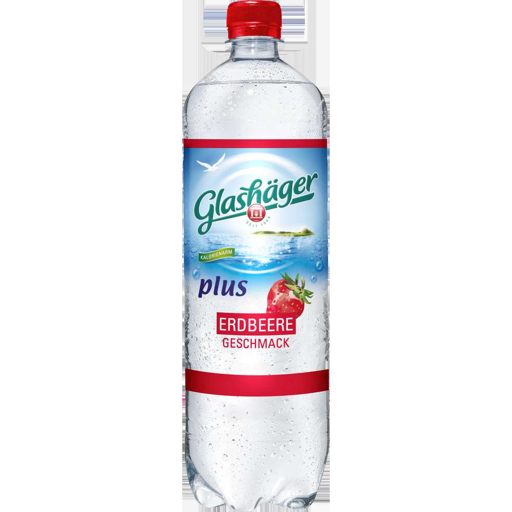 Produktabbildung Glashäger Mineralwasser plus Erdbeere Geschmack, kalorienarm