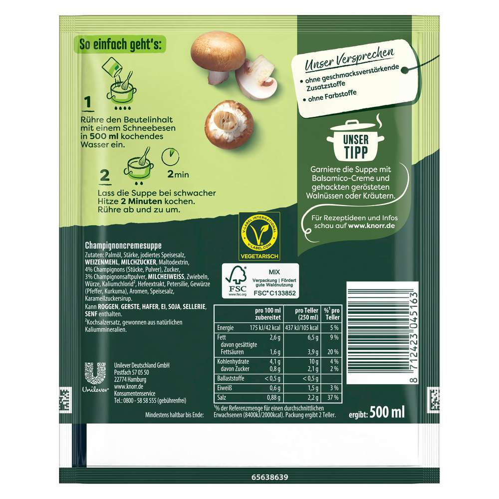 Produktabbildung Knorr Cremesuppe Feinschmecker, Champignon