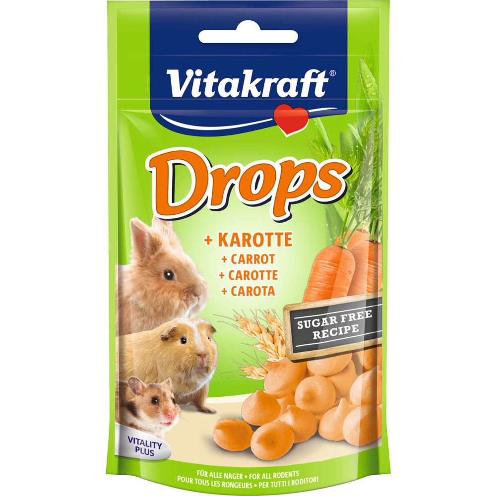 Produktabbildung Vitakraft Kleintierfutter, Drops, zuckerfrei, Karotte