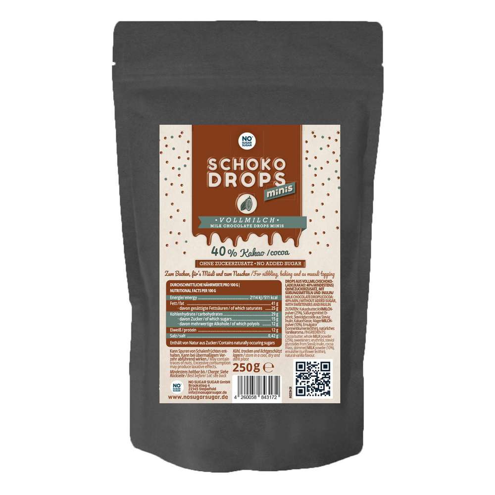 Produktabbildung No Sugar Schokodrops Minis, Vollmilch