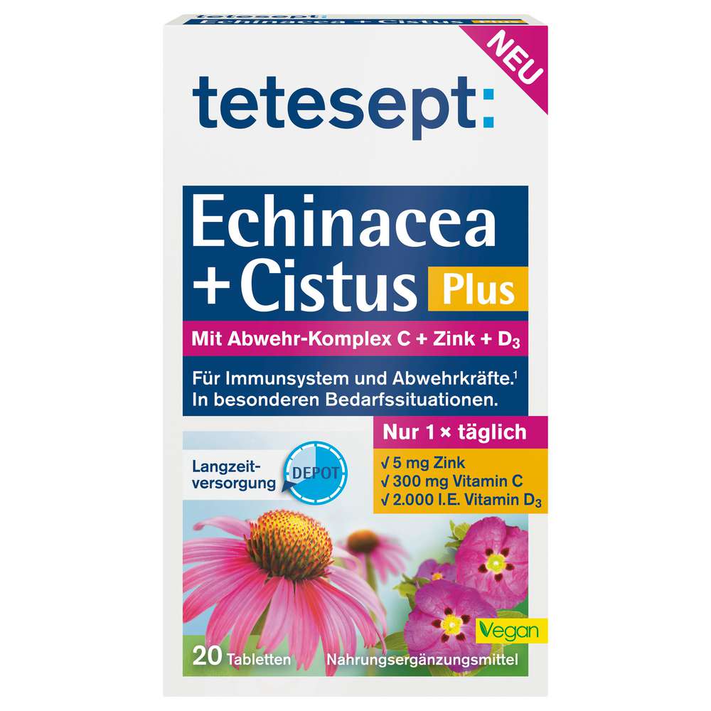 Produktabbildung tetesept Echinacea + Cistus Plus, Tabletten