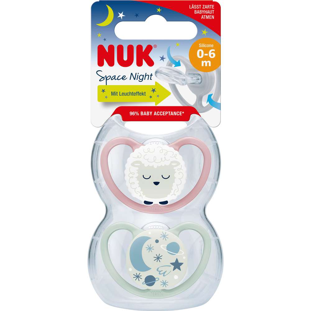 Produktabbildung Nuk Flaschensauger, Space Night, 0-6 Monate