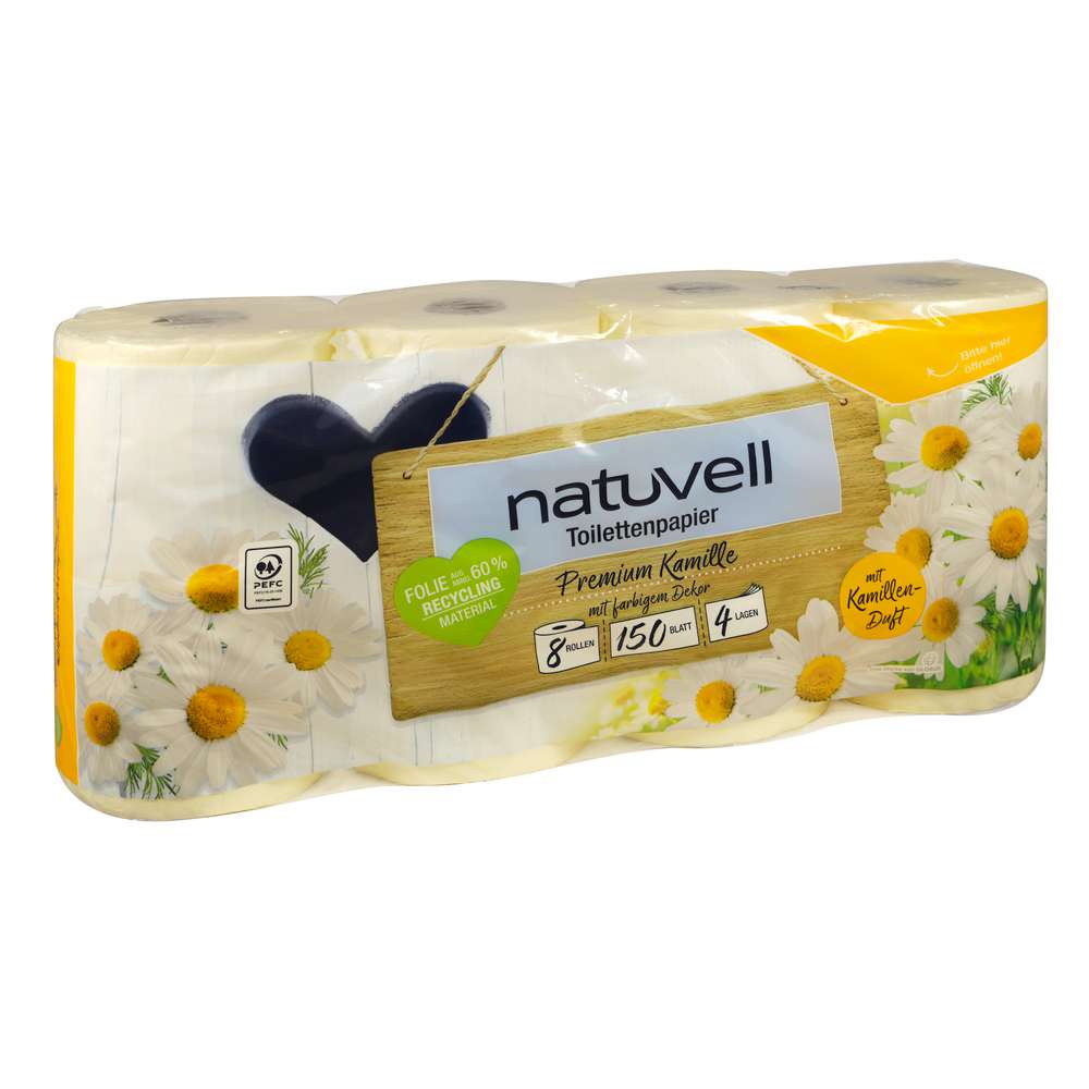 Produktabbildung natuvell Toilettenpapier 4-lagig Kamille