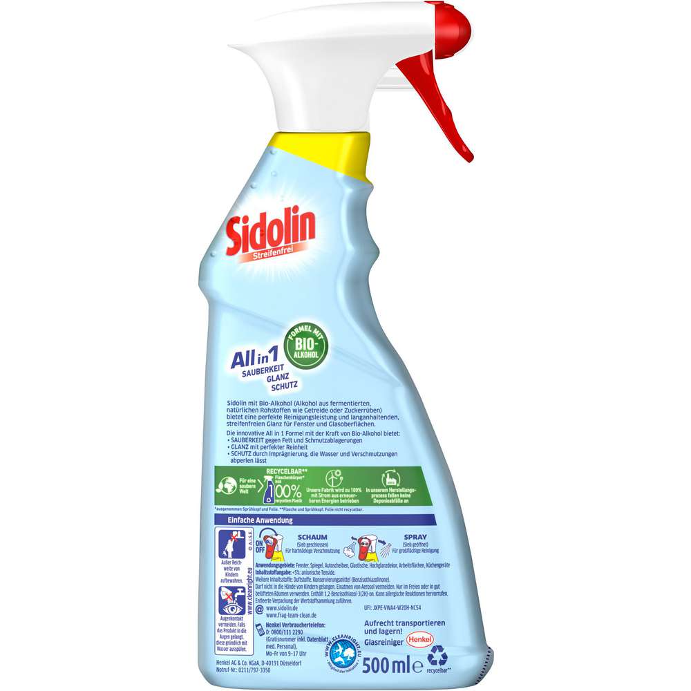 Produktabbildung Sidolin Glasreiniger, Streifenfrei Zitrus