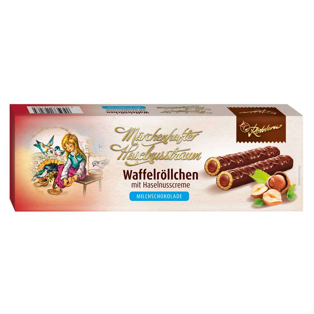 Produktabbildung Rotstern Waffelröllchen, Haselnusscreme