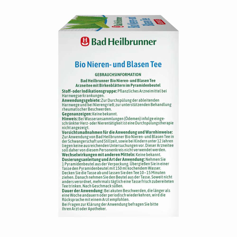 Produktabbildung Bad Heilbrunner Bio Nieren- und Blasen Tee