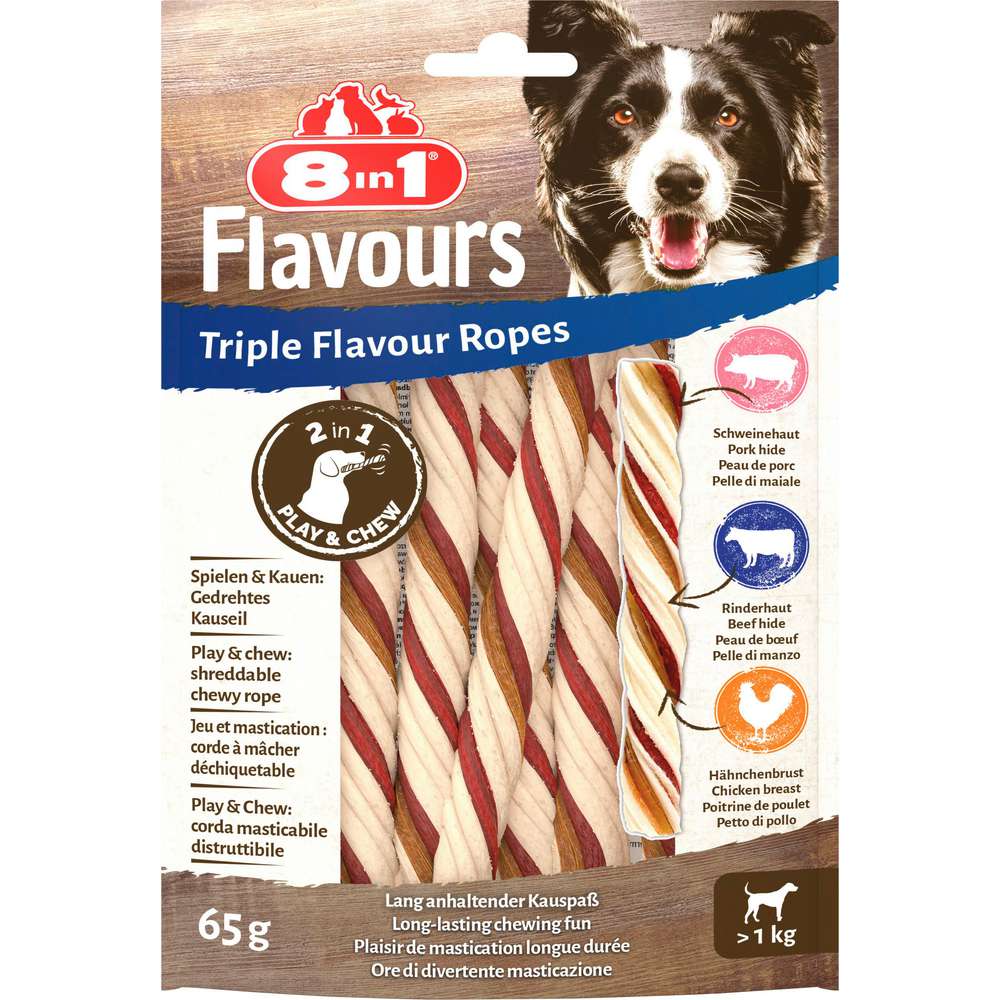 Produktabbildung Tetra Hunde-Snack Flavours, 8in1 Triple Ropes