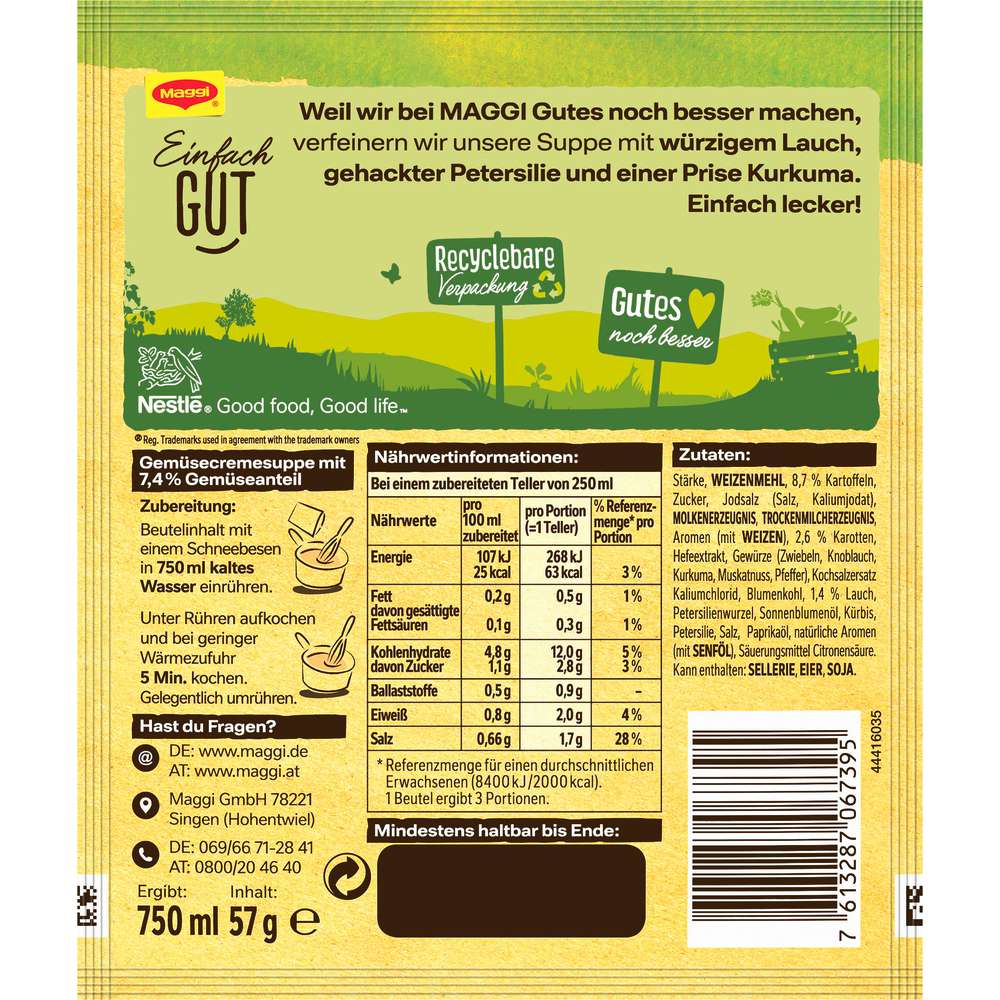 Produktabbildung Maggi Gewürzmischung Guten Appetit, Gemüsecremesuppe