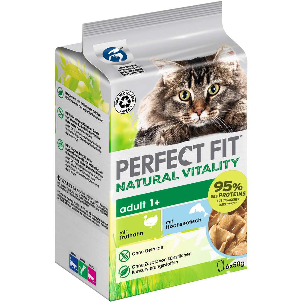Produktabbildung Perfect Fit Katzen-Nassfutter, Truthahn/Hochseefisch