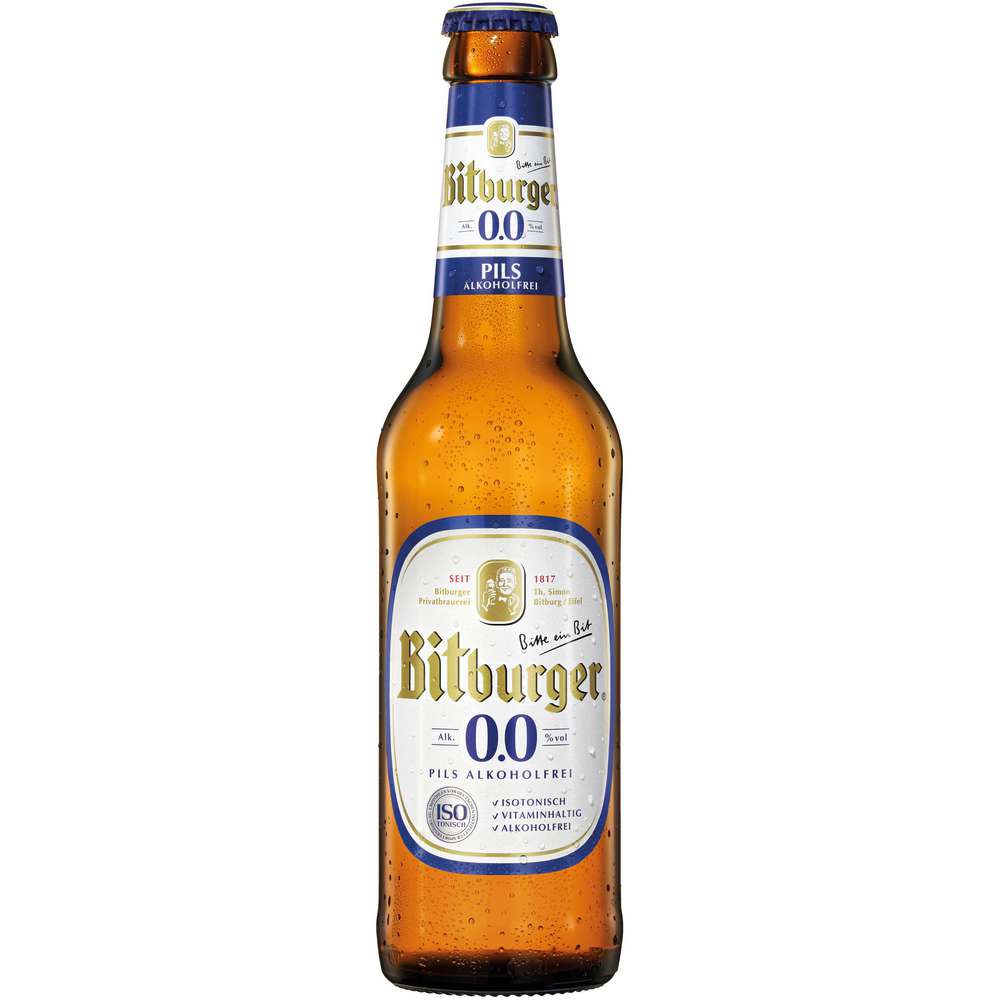 Produktabbildung Bitburger Pilsener Bier 0,0%, alkoholfrei
