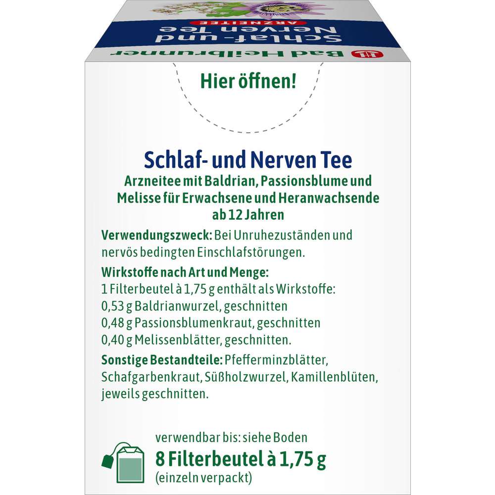 Produktabbildung Bad Heilbrunner Schlaf/Nerven Tee