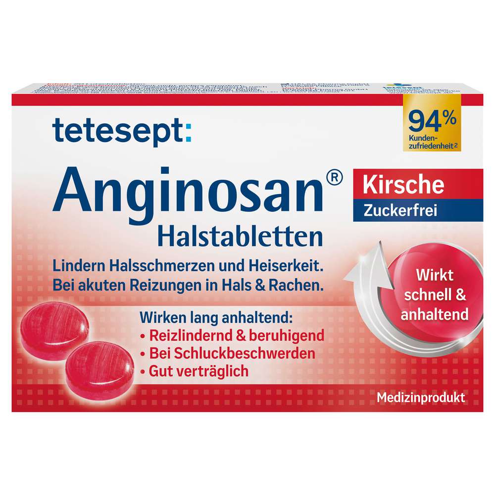 Produktabbildung tetesept Anginosan Halstabletten Kirsche, zuckerfrei
