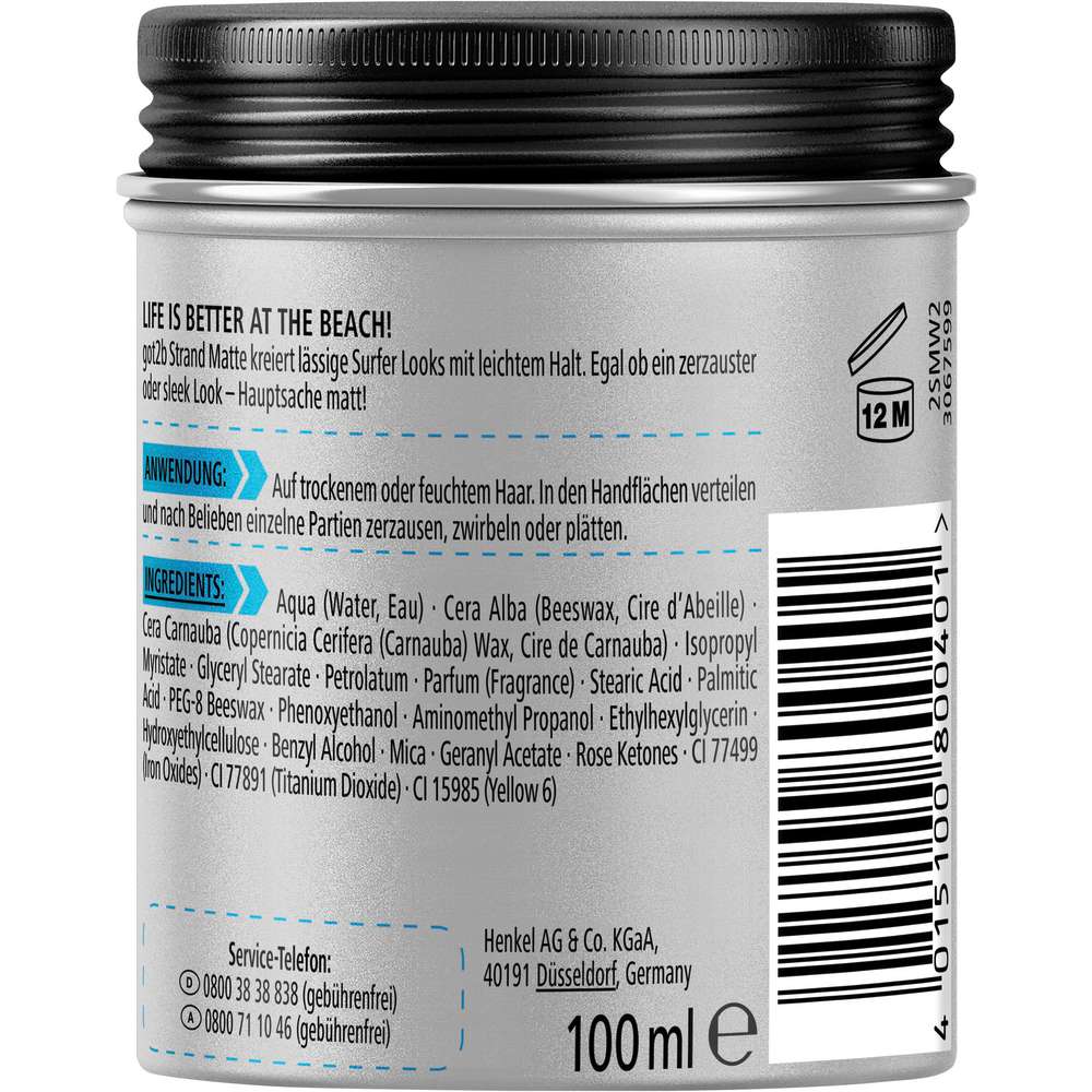 Produktabbildung Schwarzkopf Haarpaste got2b, Strand Matte
