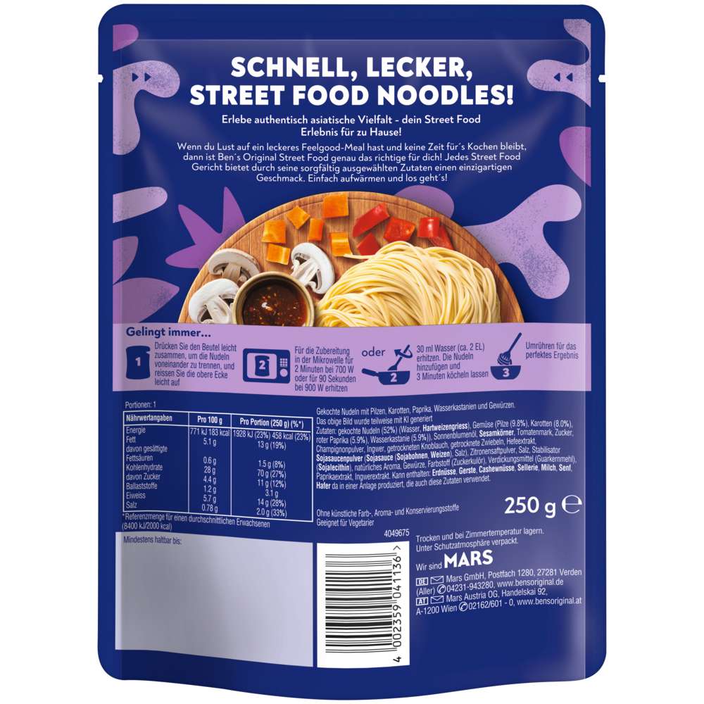 Produktabbildung BEN'S ORIGINAL Fertiggericht Street Food Chinese