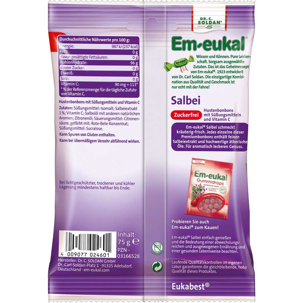 Produktabbildung Em-Eukal Salbei Bonbons