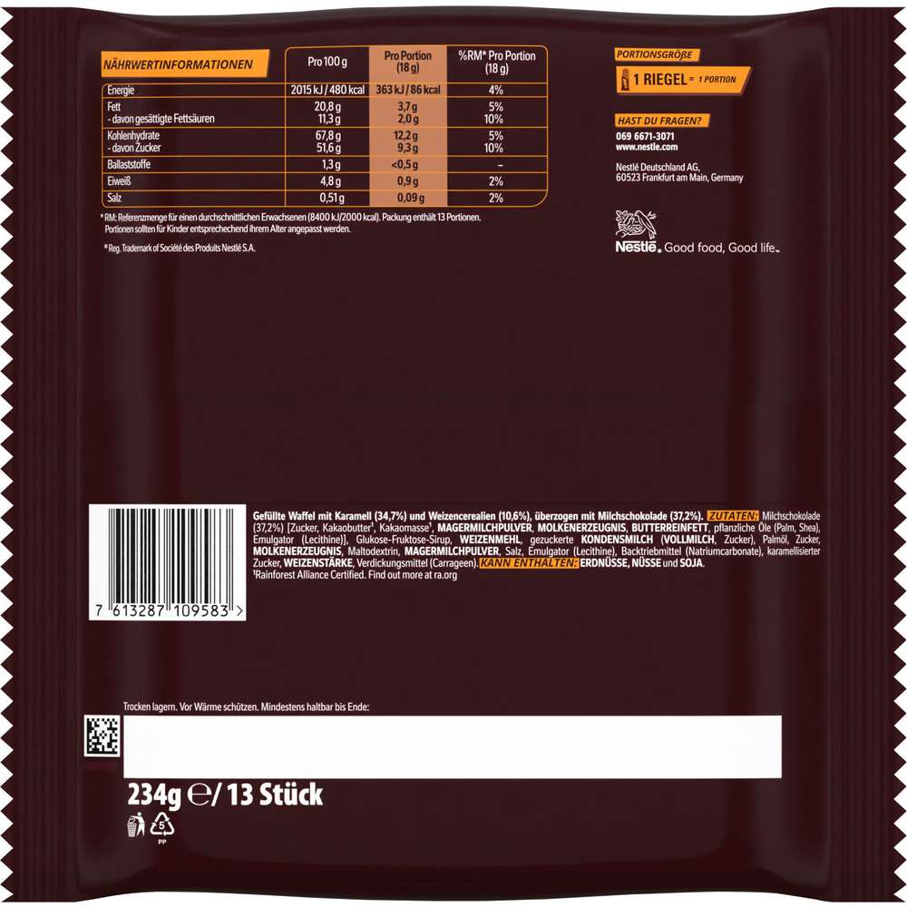 Produktabbildung Lion Schokoriegel, choco mini