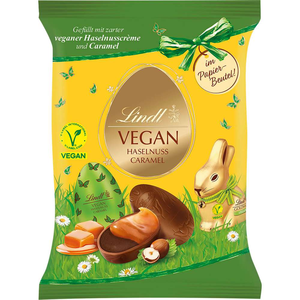 Produktabbildung Lindt Vegane Schokopralinen Haselnuss Karamell