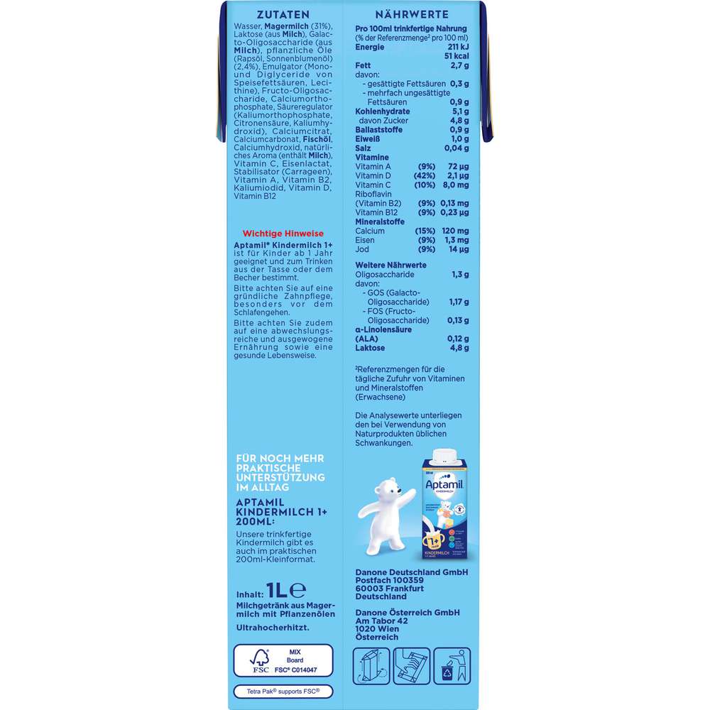 Produktabbildung Aptamil Pronatura Kindermilch 1+