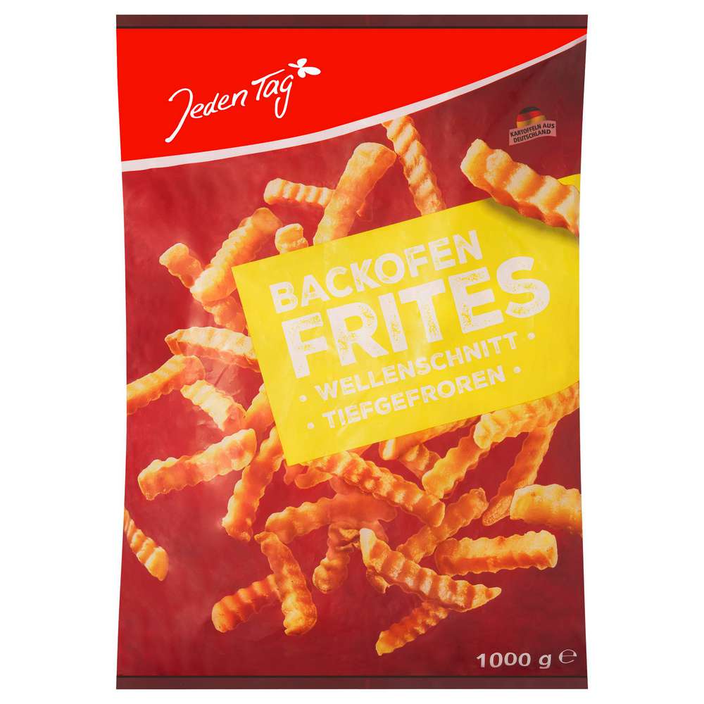 Produktabbildung Jeden Tag Backofen Pommes Frites Wellenschnitt, tiefgekühlt