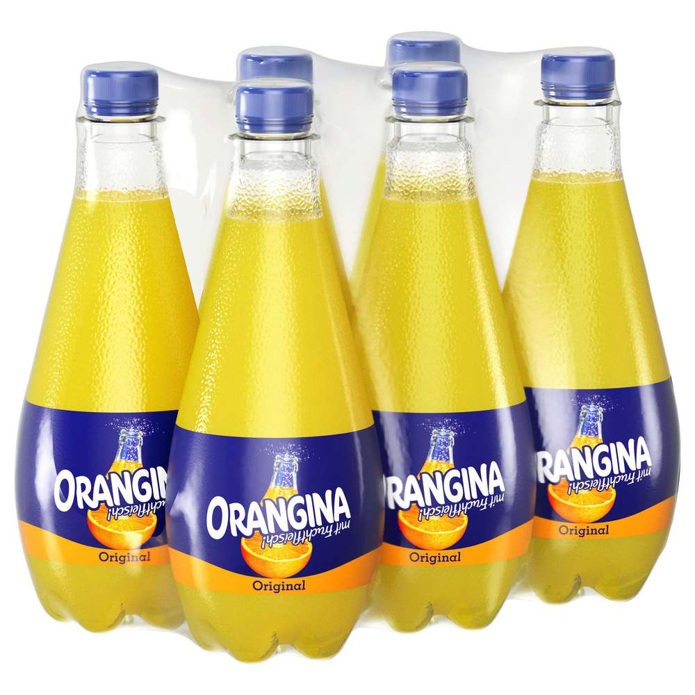 Produktabbildung Orangina Orangen-Limonade, mit Fruchtfleisch (6x 0,500 Liter)