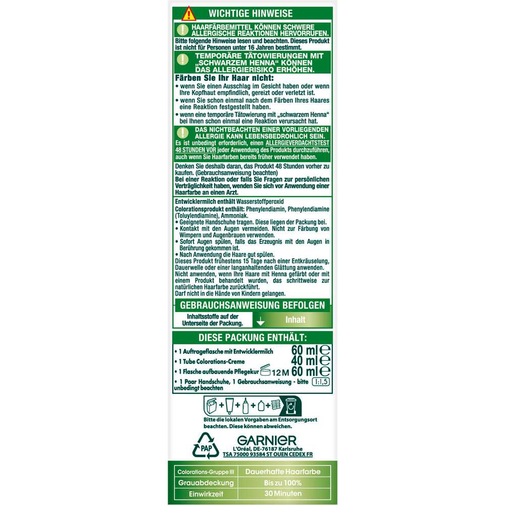 Produktabbildung Garnier Haarfarbe-Creme Nutrisse, 30 Dunkelbraun