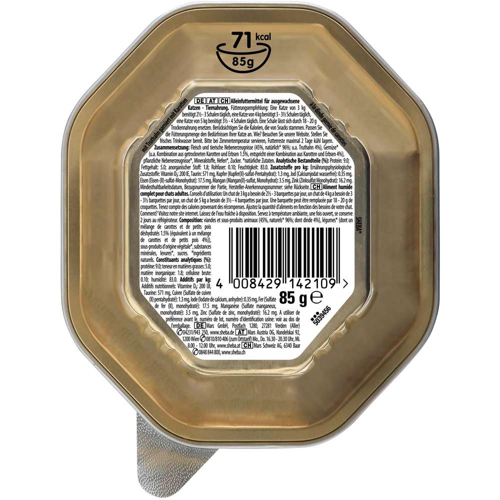 Produktabbildung Sheba Katzen-Nasfutter, Truthahn in Sauce