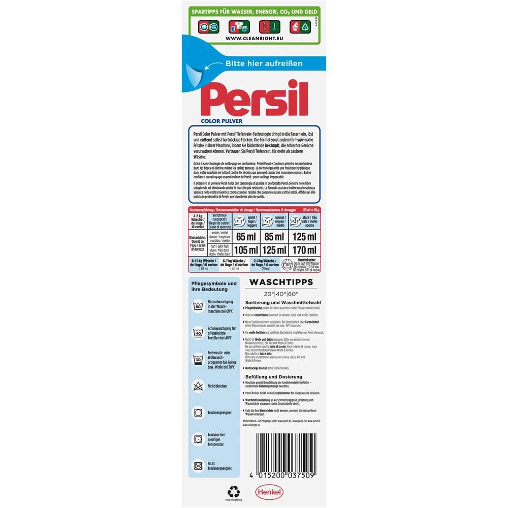 Produktabbildung Persil Color-Waschmittel, Pulver, Tiefenrein
