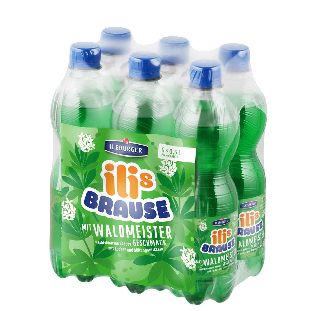Produktabbildung Ileburger Sachsen Quelle Ilis Brause, Limonade Waldmeister-Geschmack (6x 0,500 Liter)
