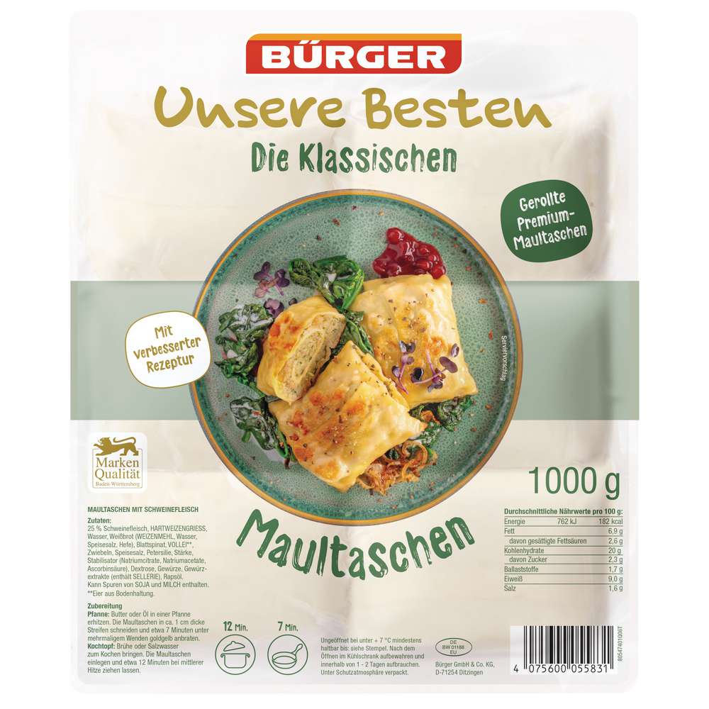 Produktabbildung Bürger Maultaschen, Unsere Besten