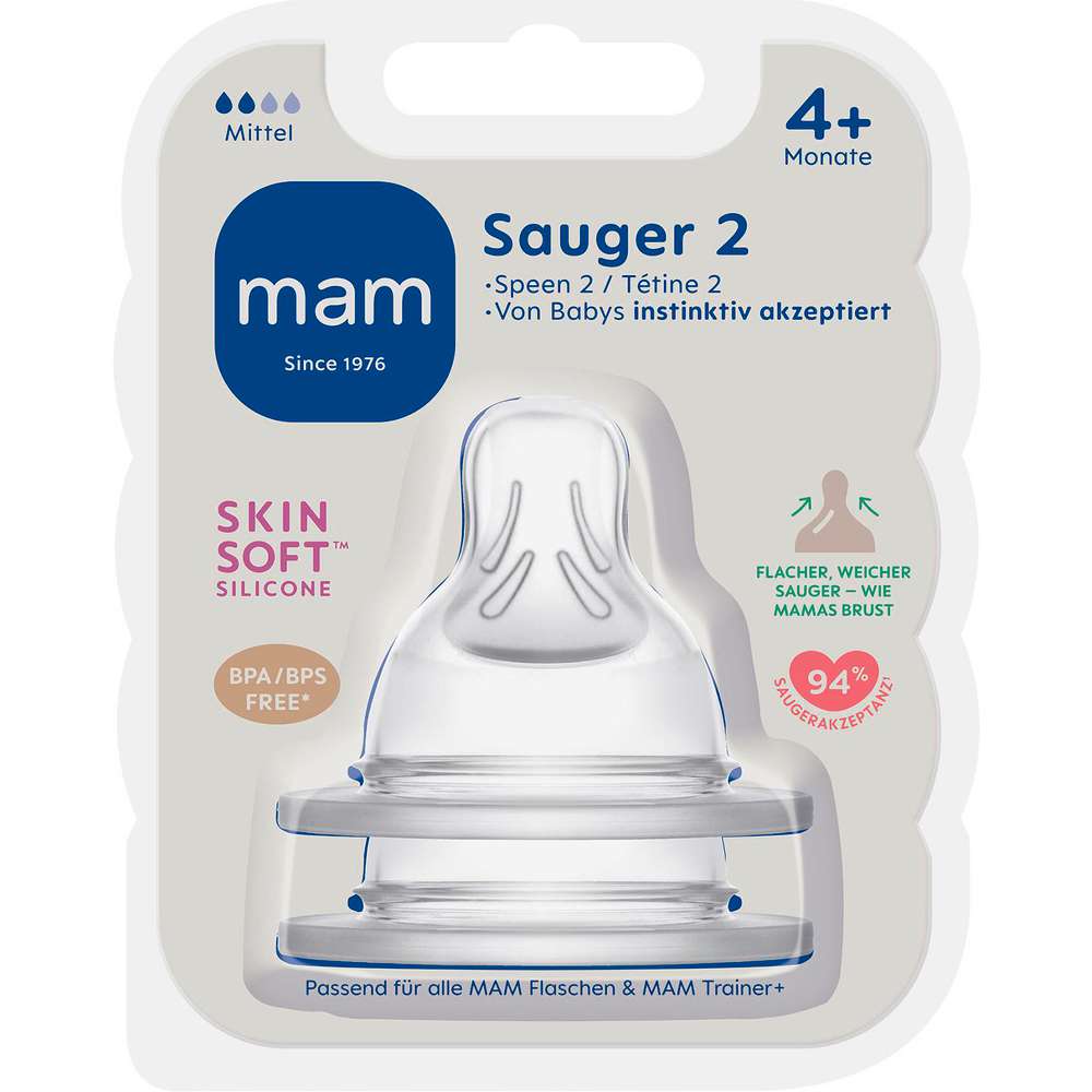 Produktabbildung MAM Baby-Trinksauger Skin Soft, Größe 2