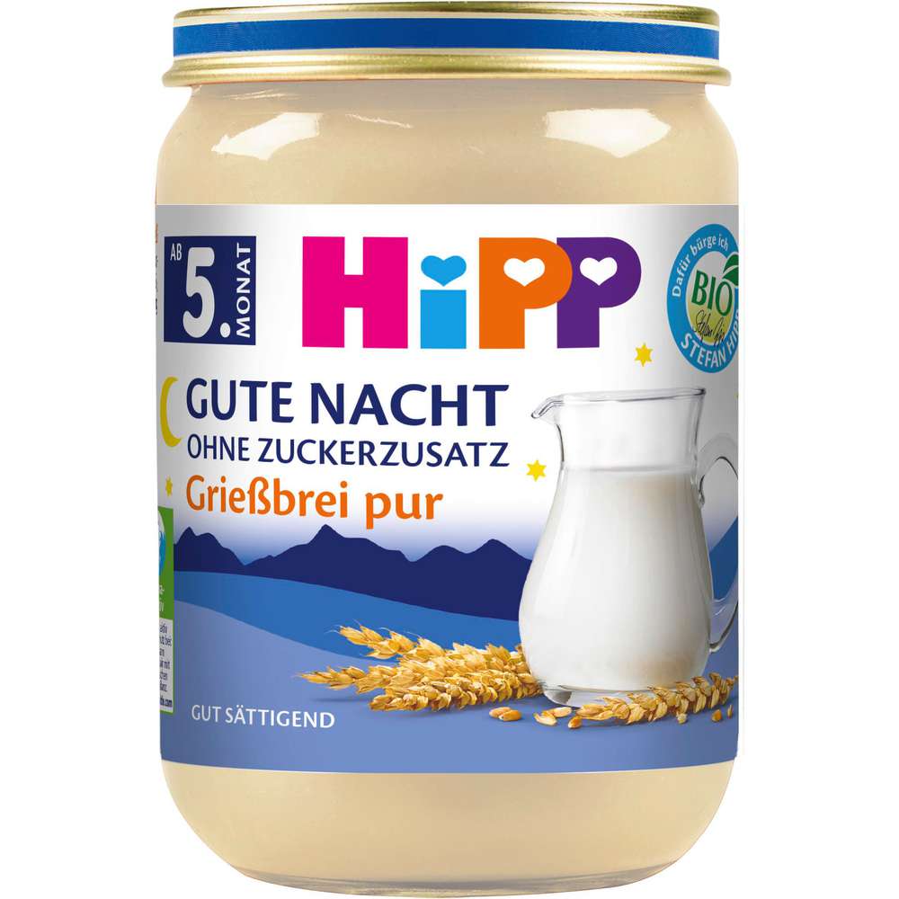 Produktabbildung Hipp Gute Nacht Milchbrei, Grieß pur