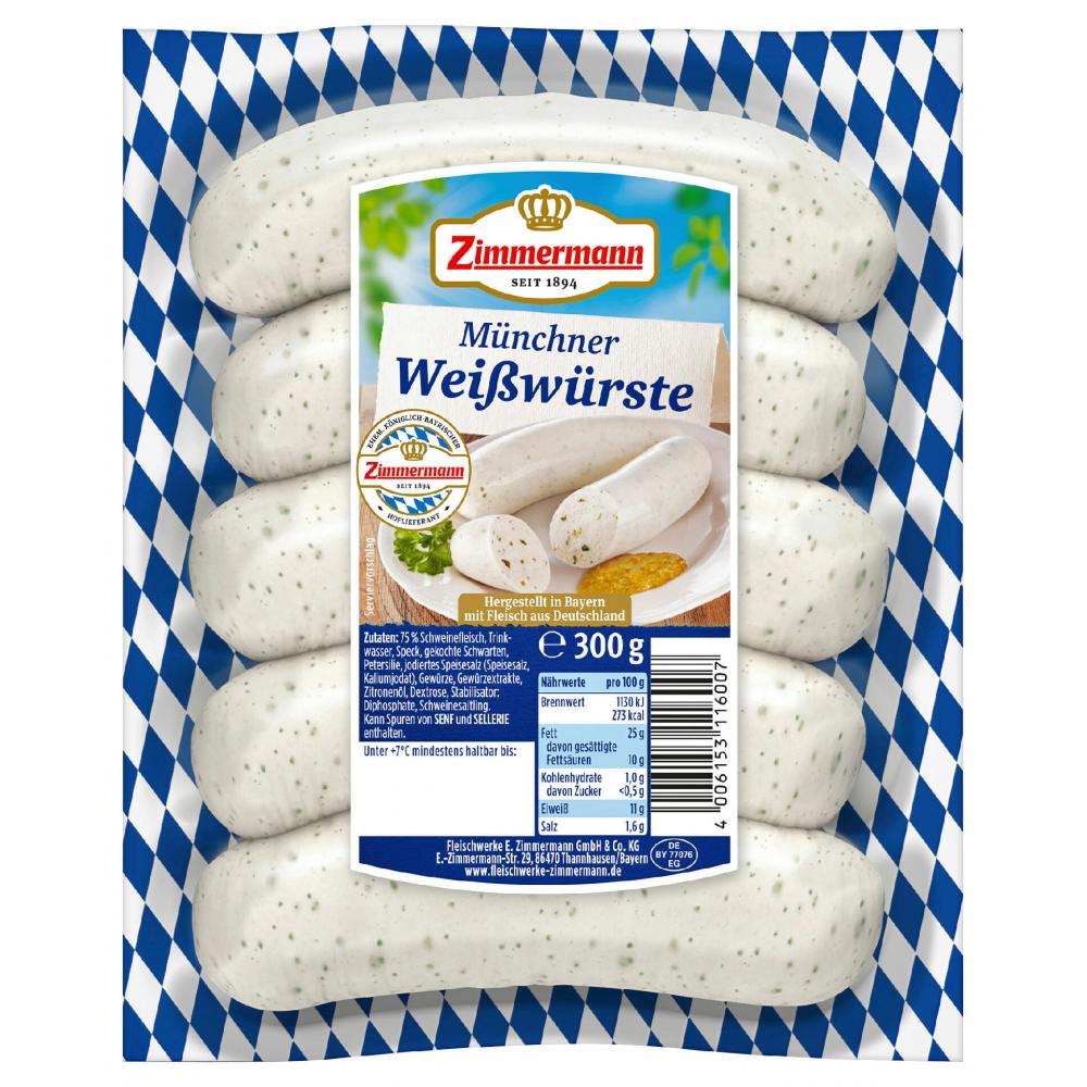 Produktabbildung keine Marke Zimmermann Münchner Weißwürste, 300 g