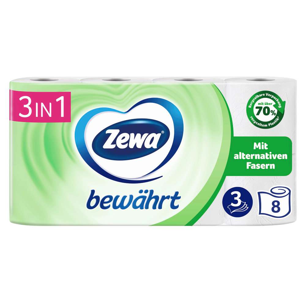 Produktabbildung Zewa Toilettenpapier, bewährt 3-lagig