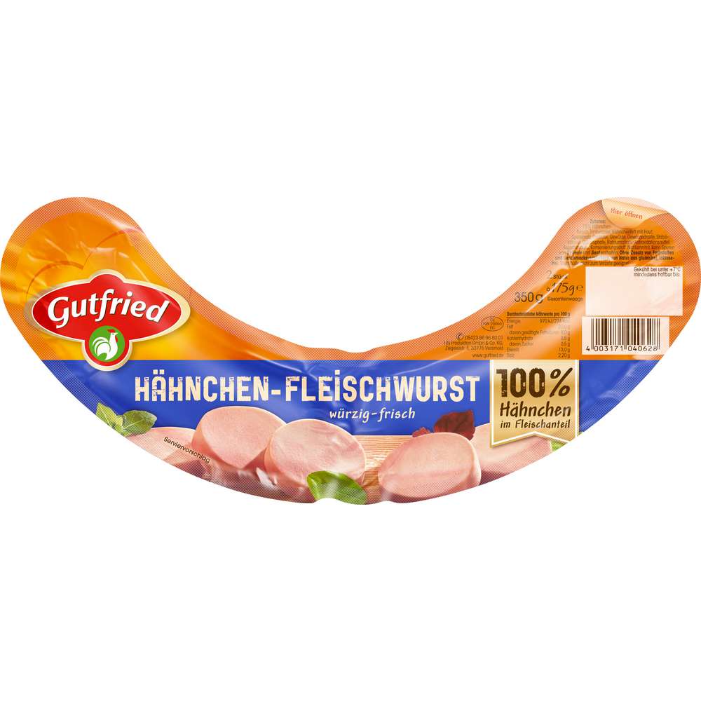 Produktabbildung Gutfried Hähnchen-Fleischwurst