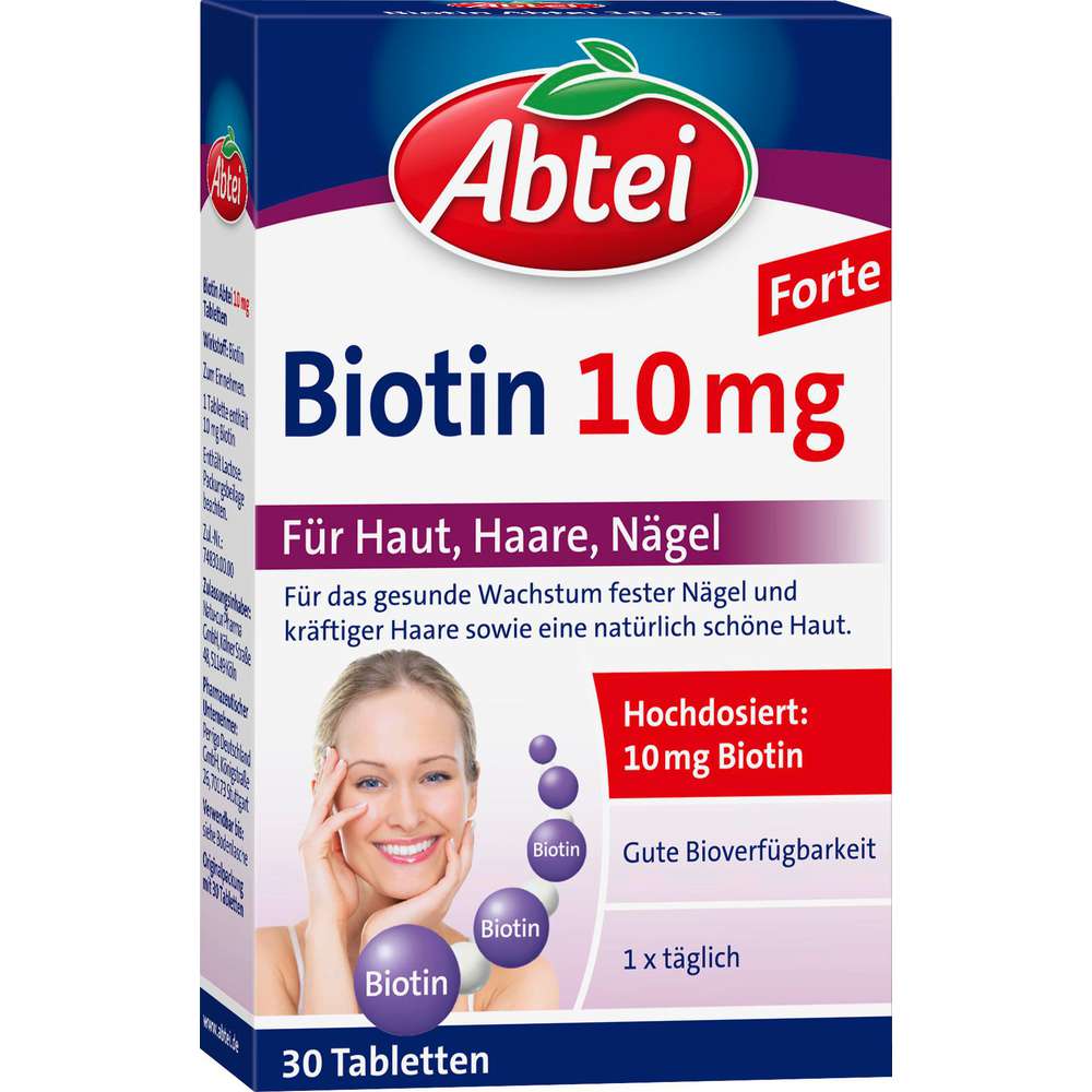 Produktabbildung Abtei Biotin Tabletten, Haut, Haare, Nägel