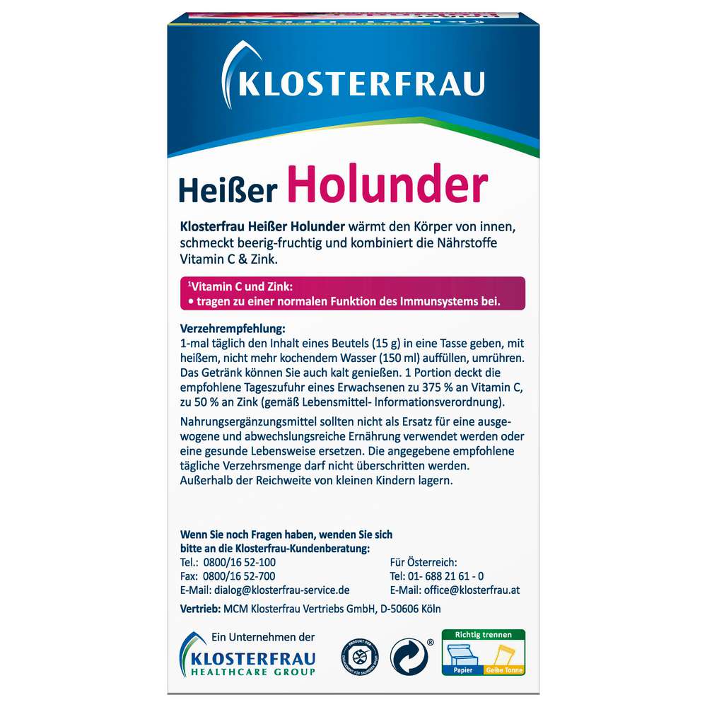 Produktabbildung Klosterfrau Broncholind, Heißer Holunder