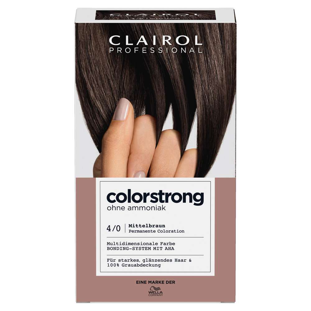 Produktabbildung Clairol Haarfarbe Colorstrong ohne Ammoniak, 4/0 Mittelbraun