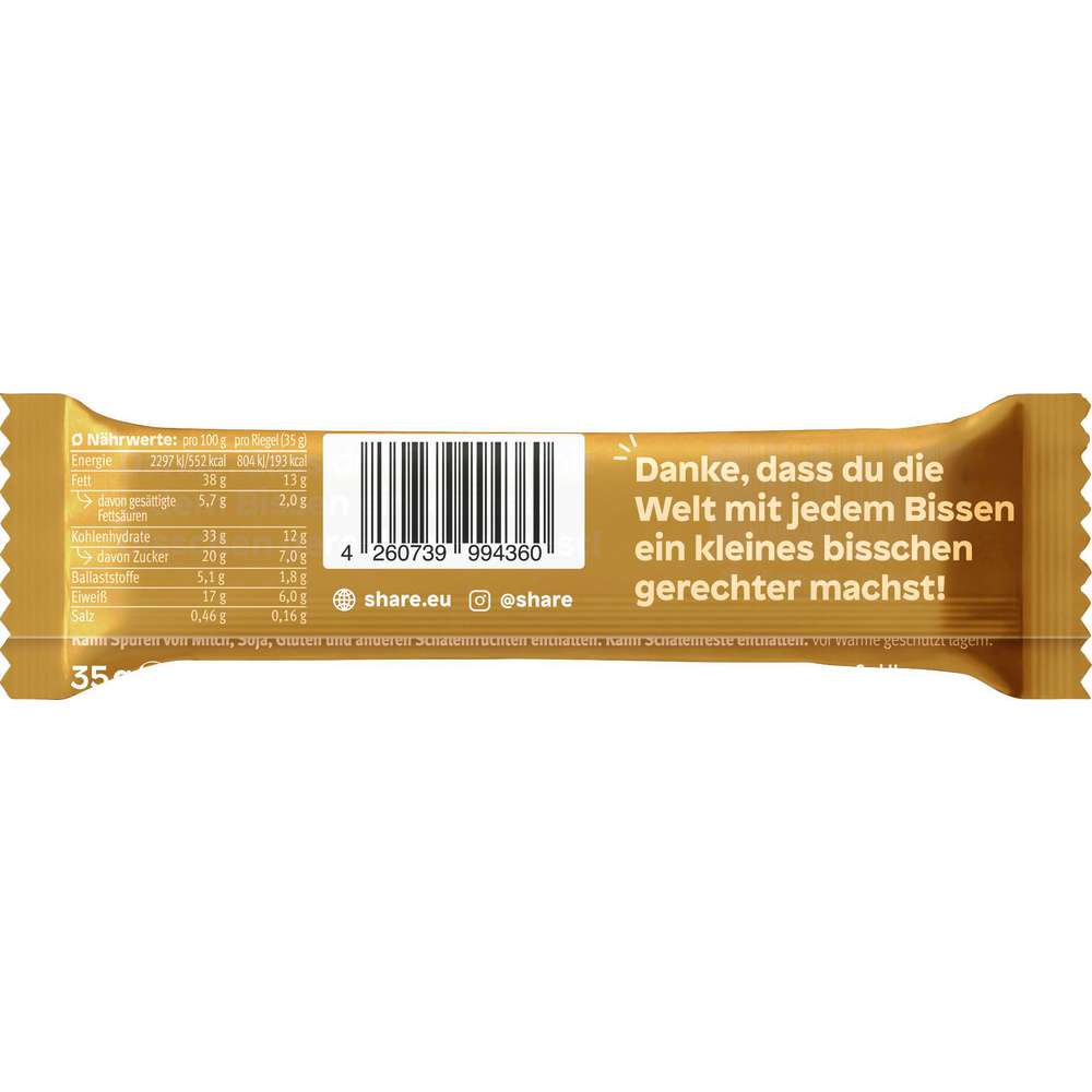 Produktabbildung share Bio Nussriegel Karamell Salz