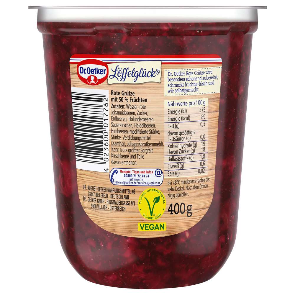 Produktabbildung Dr. Oetker Rote Grütze Löffelglück