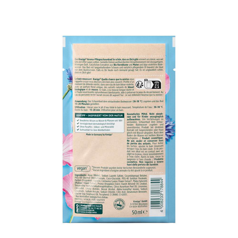 Produktabbildung Kneipp Aroma Pflegeschaumbad Kornblume/Malve