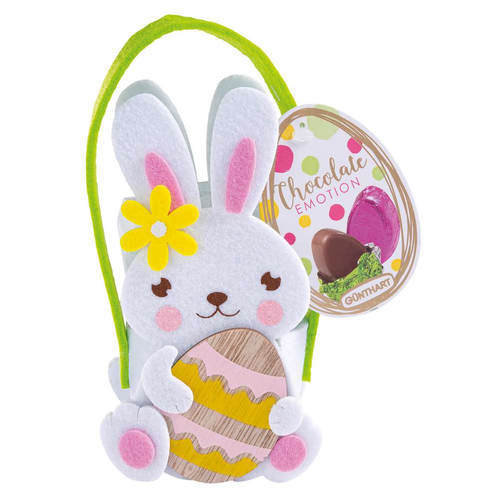 Produktabbildung Günthart Schokolade, Filz-Körbchen Osterhase