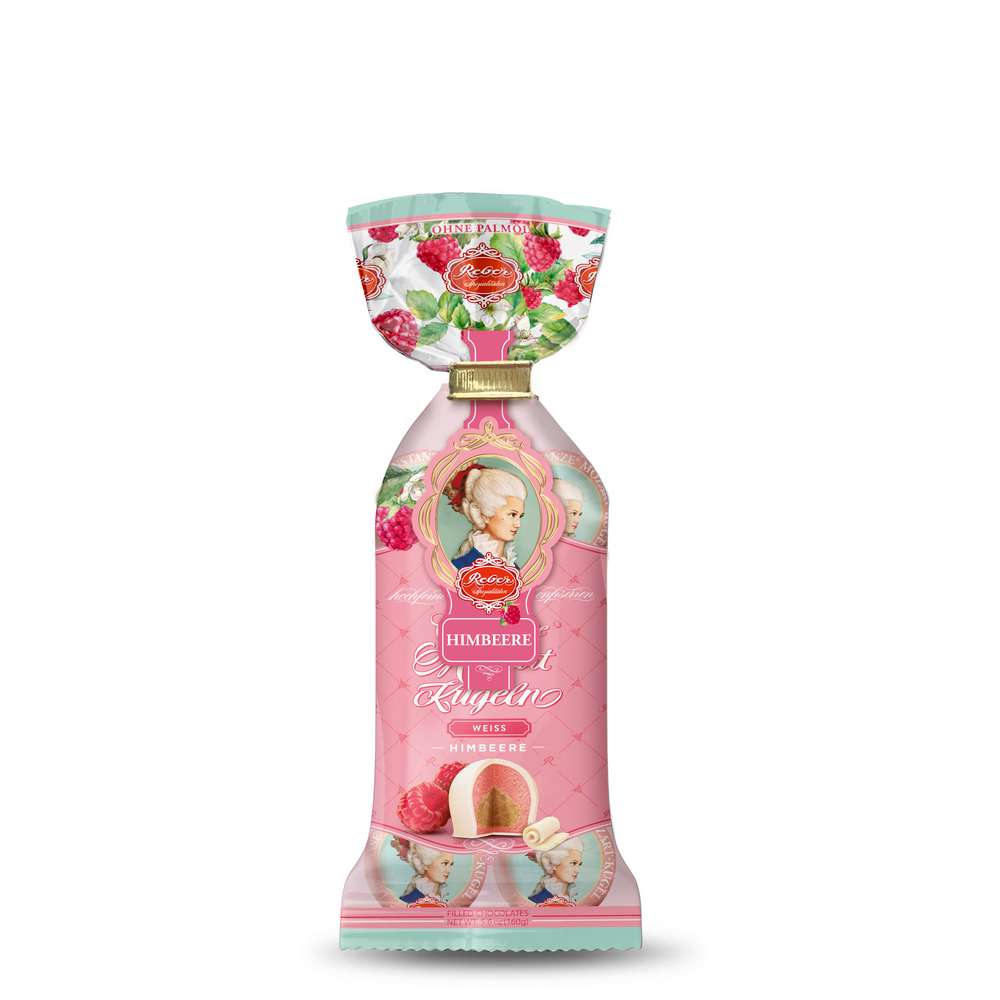 Produktabbildung Reber Mozartkugeln, Weiß mit Himbeere