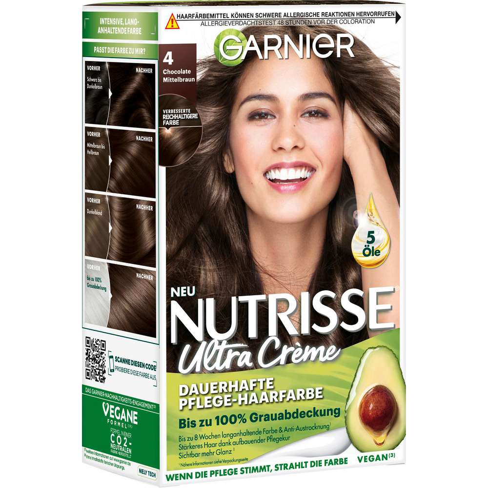 Produktabbildung Garnier Haarfarbe-Creme Nutrisse, 40 Mittelbraun