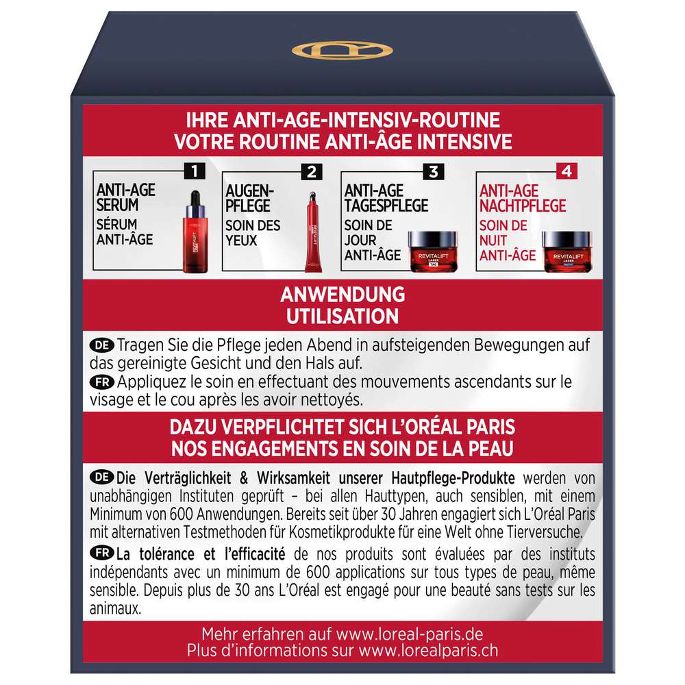 Produktabbildung L'Oreal Paris Nachtpflege Laser X3 Anti Age