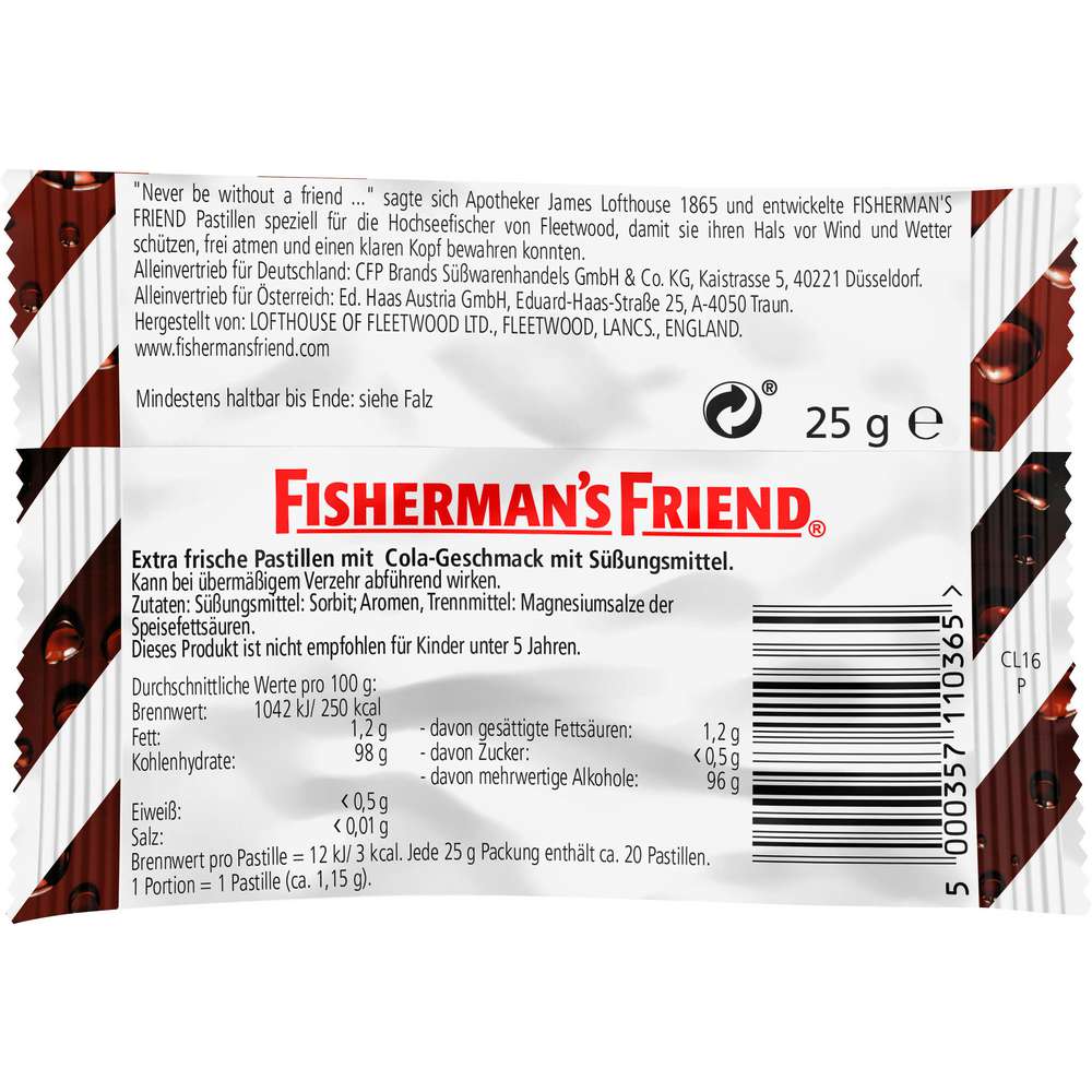 Produktabbildung Fisherman's Friend Cola Pastillen, ohne Zucker