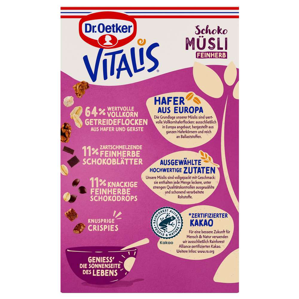 Produktabbildung Dr. Oetker Vitalis Schoko Müsli feinherb