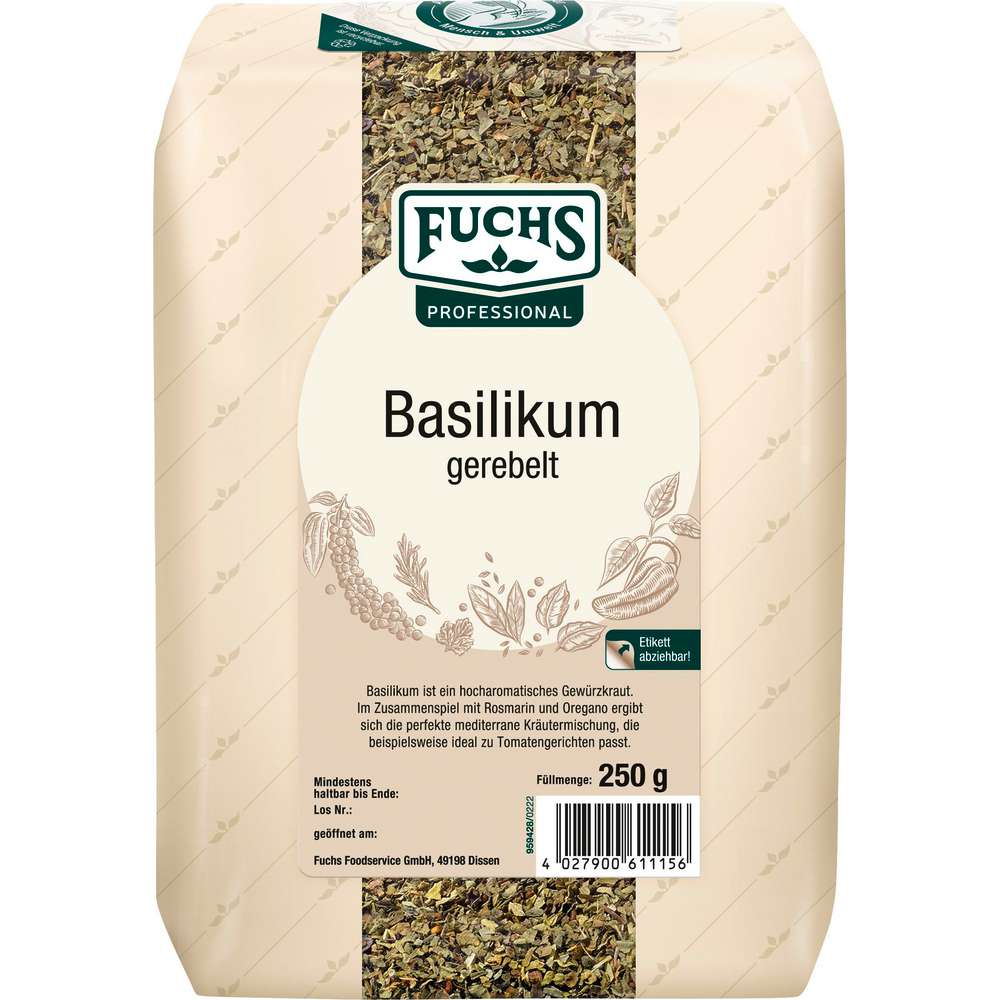 Produktabbildung Fuchs Basilikum, gerebelt